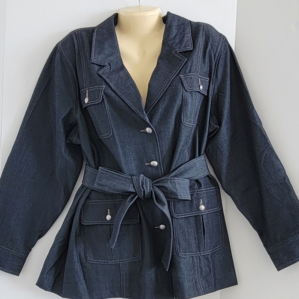 Dialogue Belted Denim Jacket / Shacket – Size 22W (NWT